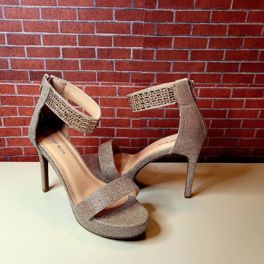 New Top Moda Glitter High Heels Sz 7.5